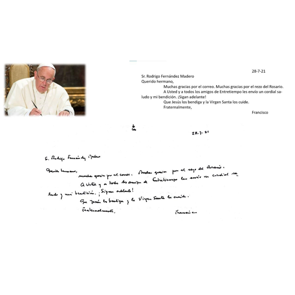 Carta del Papa a Entretiempo